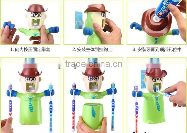 Love warriors wash set automatic toothpaste + dust Tumbler + couple toothbrush holder