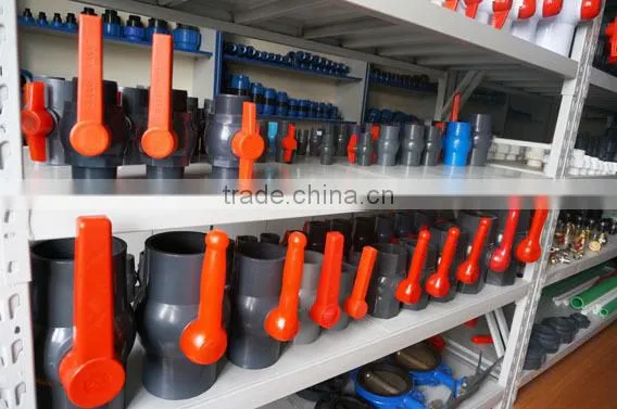 blue handle upvc double union ball valve with socket end