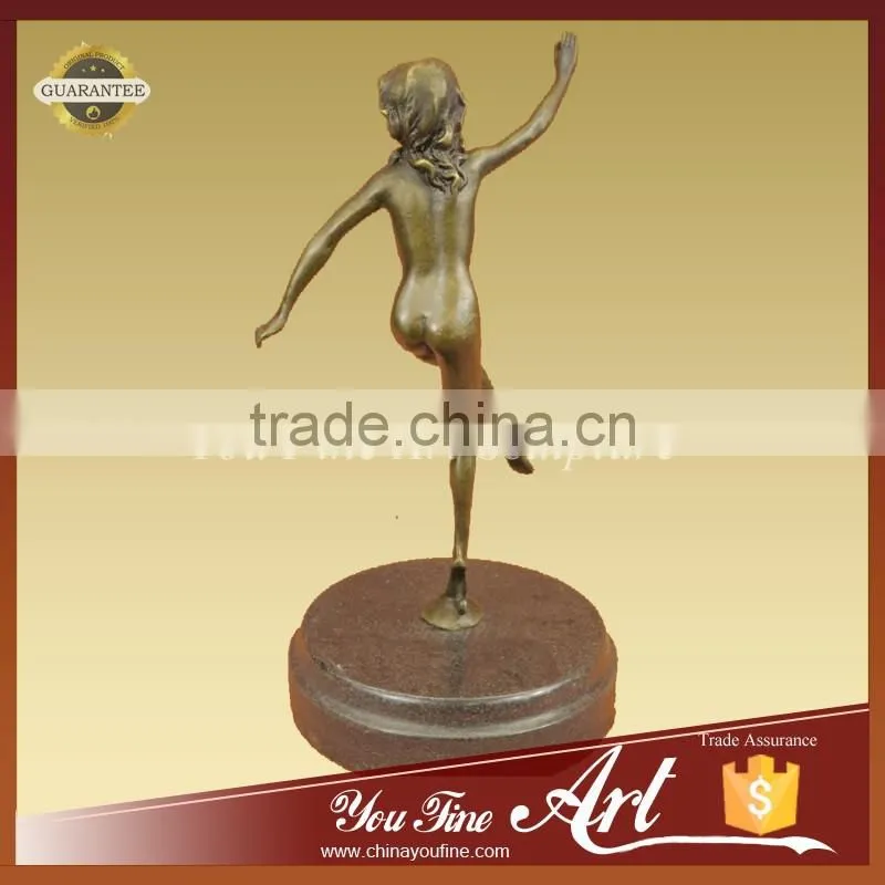 nude dancing girl bronze sculpture
