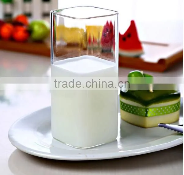 Iced Beverage Glasses Cups ,Capacity: 13-Oz / 400 ml, square shaped, borosilicate glass