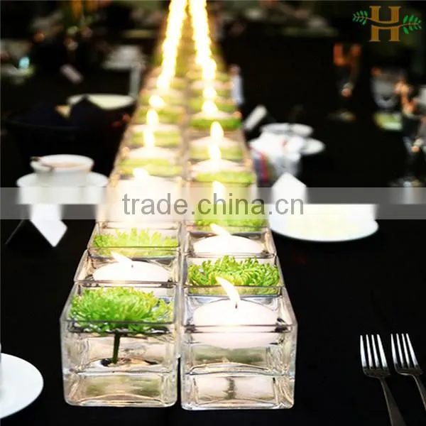 hot sale hand blown square glass vase