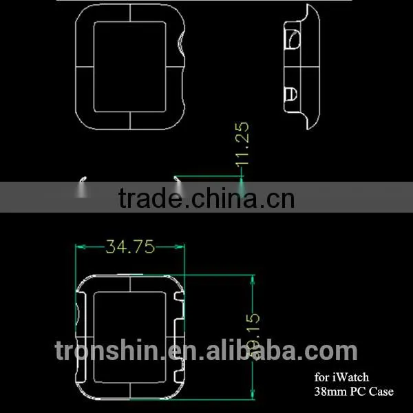 OEM factory direct eco-friendly transparent protective cover for Apple watch 38mm/42mm