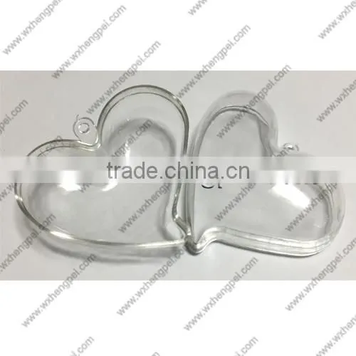 Cleverish portable cute transparent heart-shaped plastic storage jewelry wedding box kit