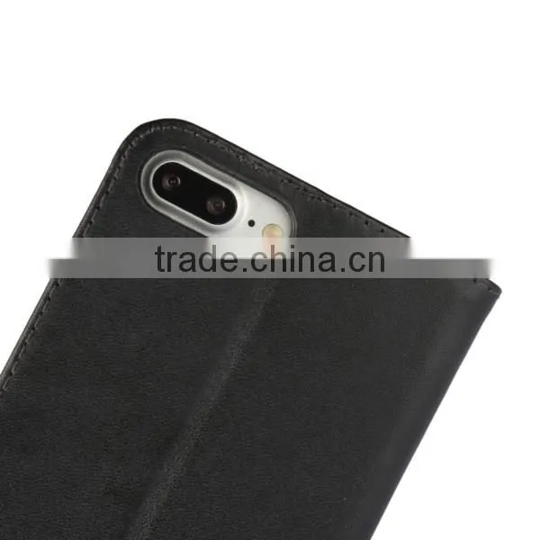 For iPhone 7 plus high quality flip leather wallet phone cover with card slot
