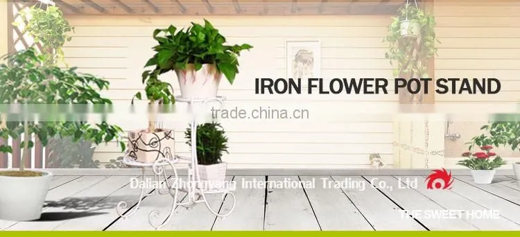 Office decoration metal spray paint multicolor flower stand for tables