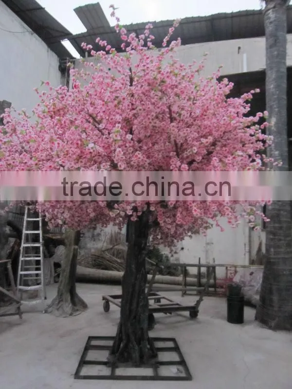 2017 hot sale artificial plastic peach blossom tree