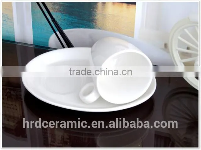 whtie promotion ceramic coffee mug and ceramic plate,white ceramic mug