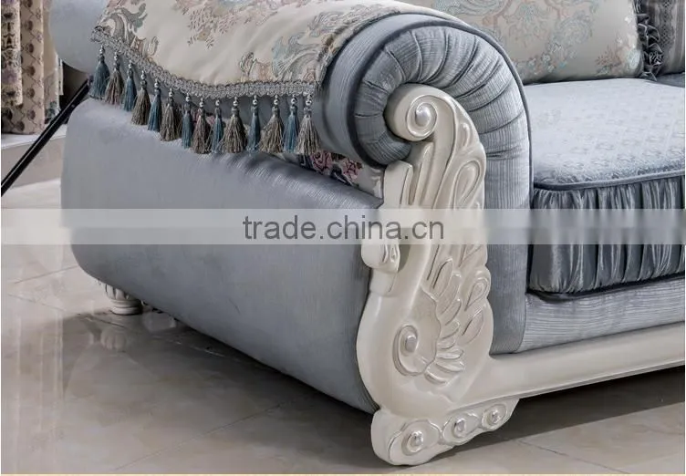 M511-1 French New Arrival Latest Design Luxurious Silk Fabric Sofa Set