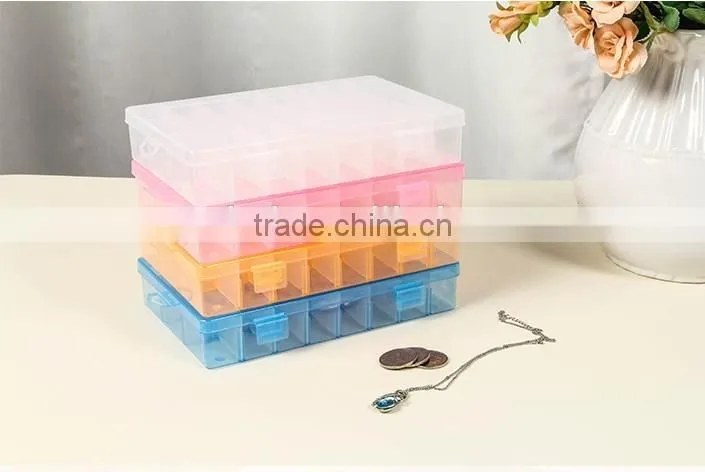 24 Compartments Adjustable Plastic Electronics Parts Gadgets Tool Storage Box with dividers