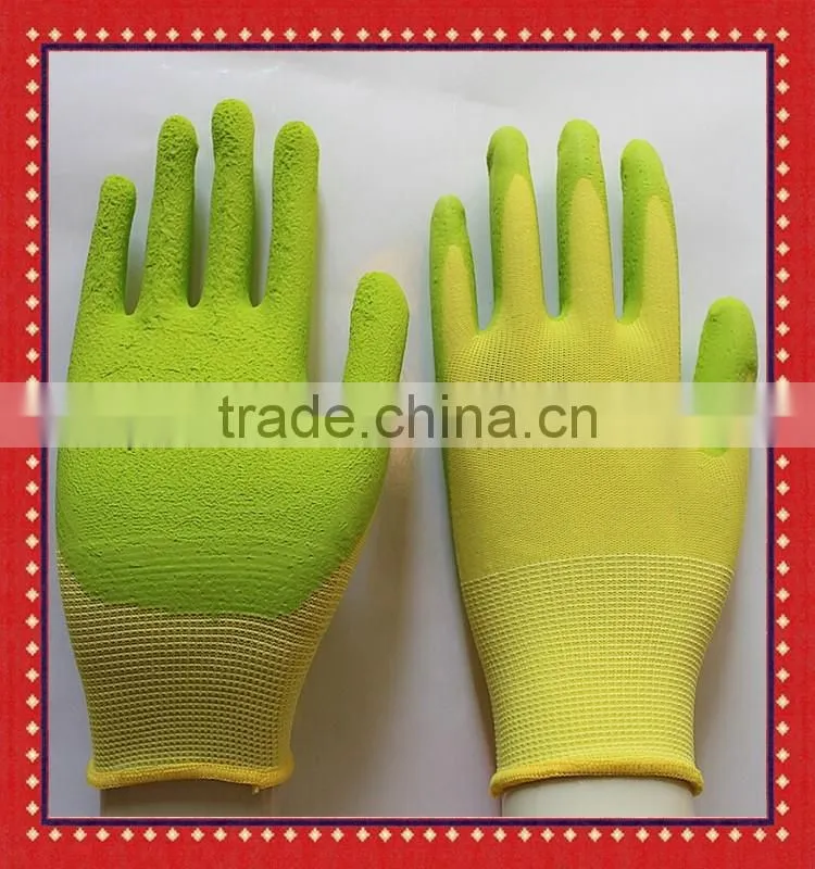 13Gauge Nyon Liner Softtextile Foam Latex Coated Gardening Gloves