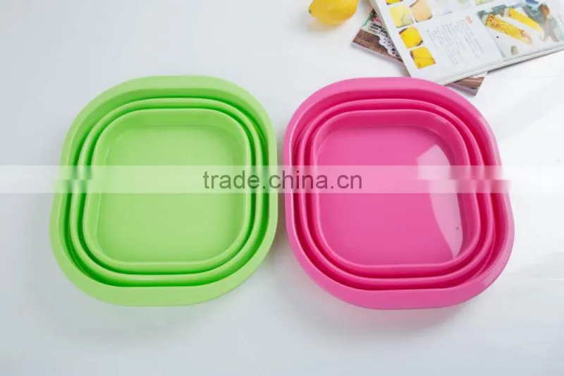 Silicone folding pots vegetables wash basin car portable fishing water bucket