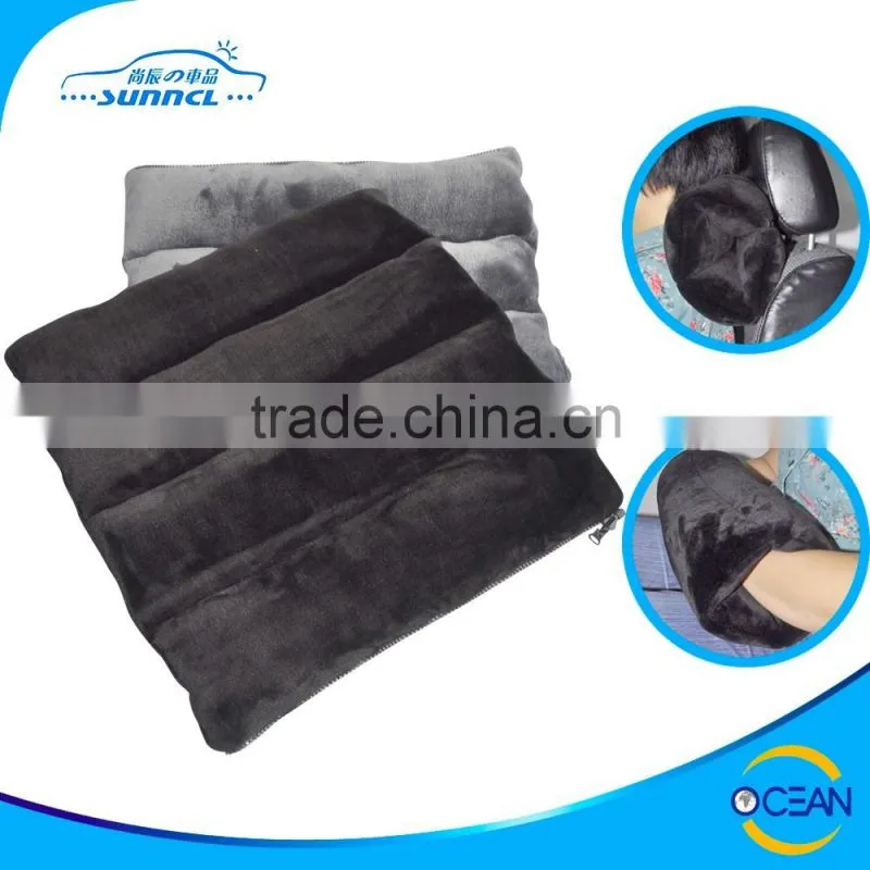 Customized Promotion Logo Car Travel Pillow Blanket with Bone Neck Pillow Kit