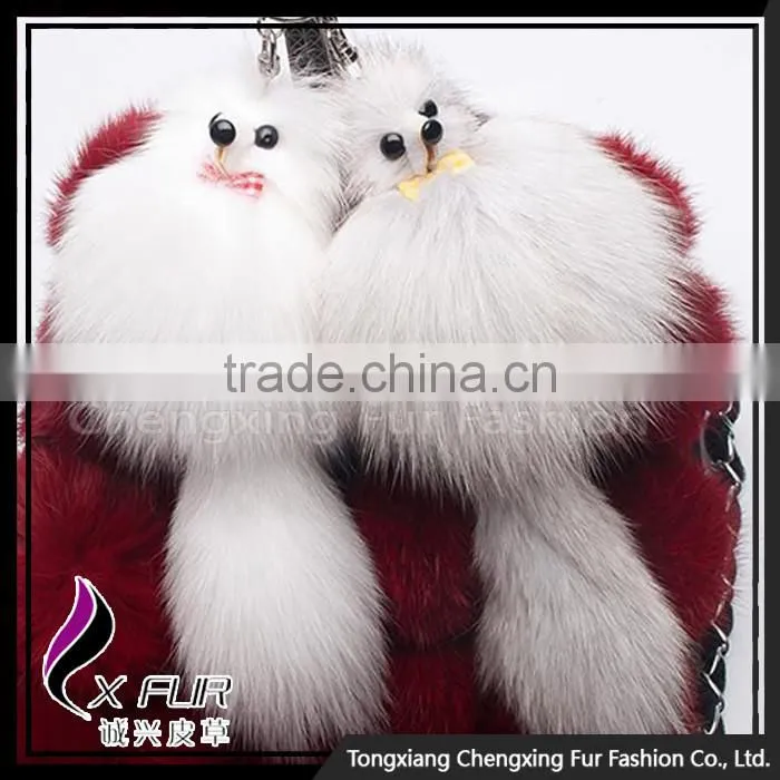 CX-R-11A Colourful Cute Promotional Fox Tail Fur Keychain