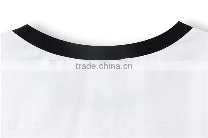 sports style latest 2015 summer elegant shirts for ladies with paillettes decoration