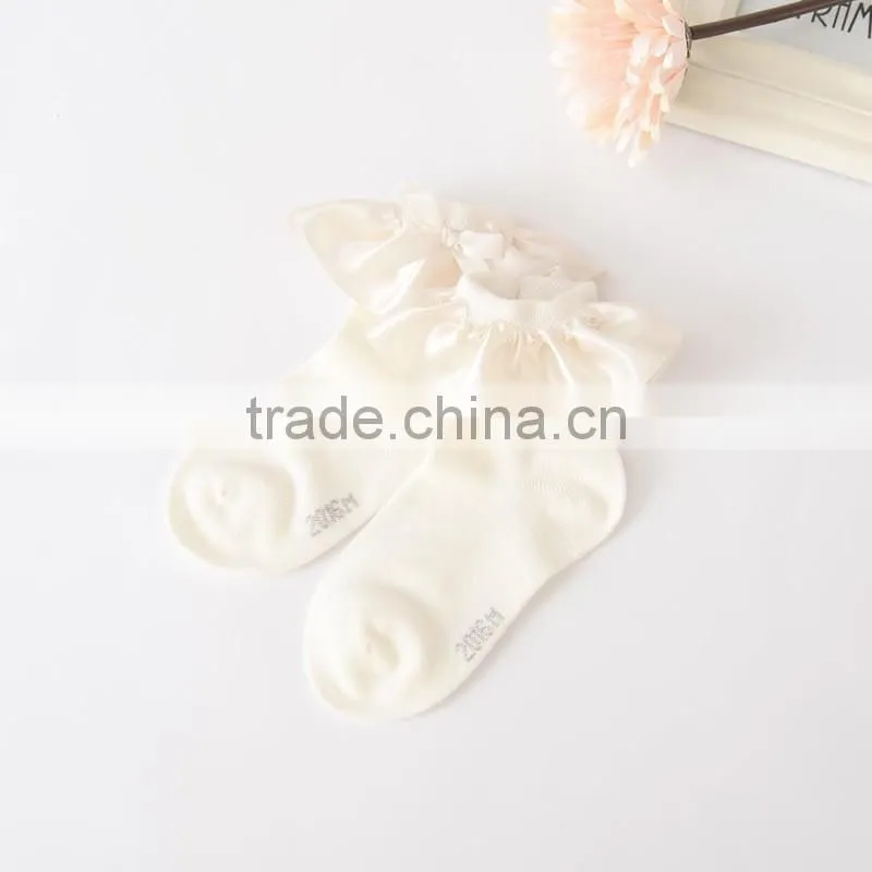 Designer hot sell ribbon lace baby socks