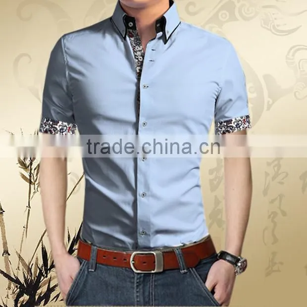 2015 latest shirt designs for men short sleeve wholesale alibaba
