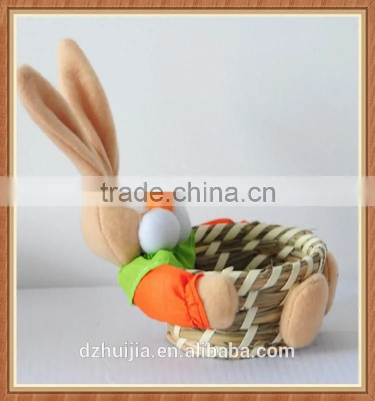 Small grass handmade Easter rabbit gift baskets