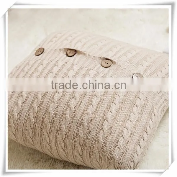 Good style cotton small office hold the twist knitting buttons cushions wool knit pillowcases