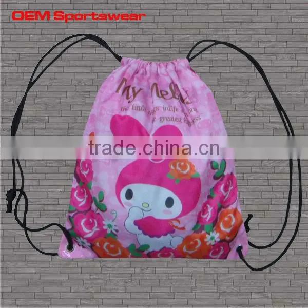 210D polyester sublimation sports drawstring bag