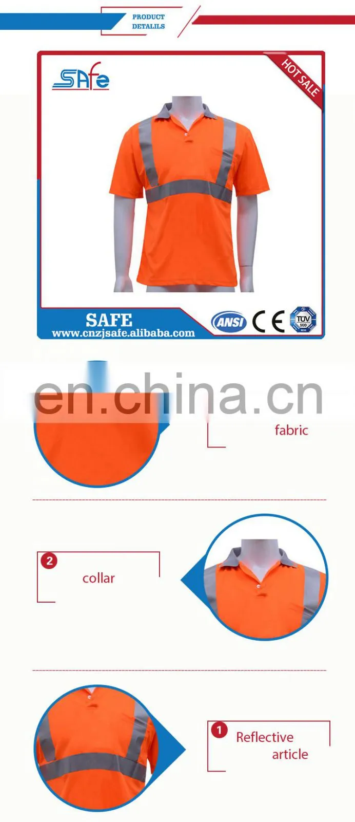 High Visibility work safety POLO shirts