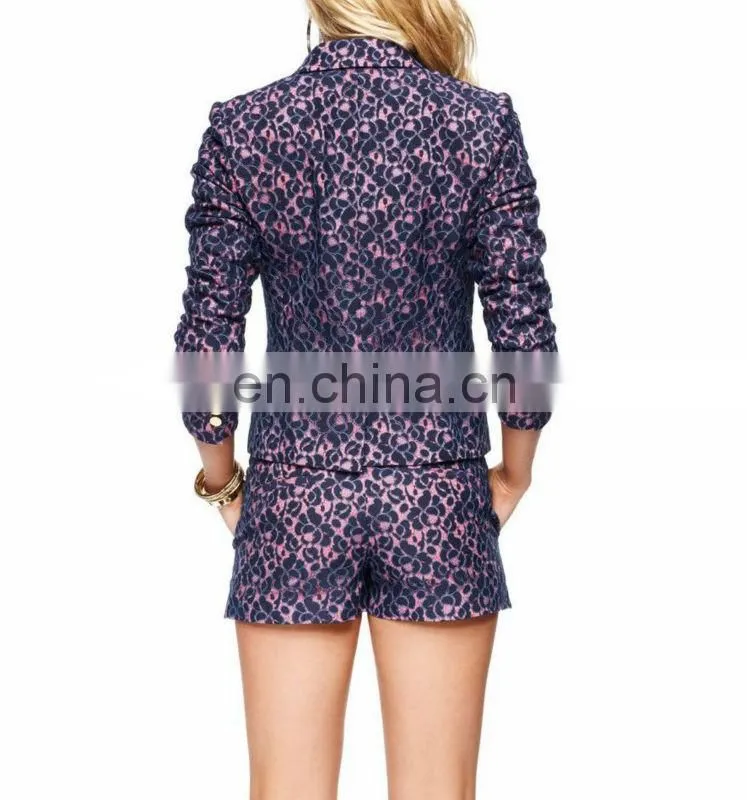 Fashion long sleeve Double Breasted lace Jacket