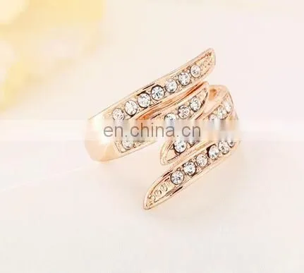 New Gold Plated Rings for women engagement CZ diamond jewelry vintage women wedding rings fashion Accessories