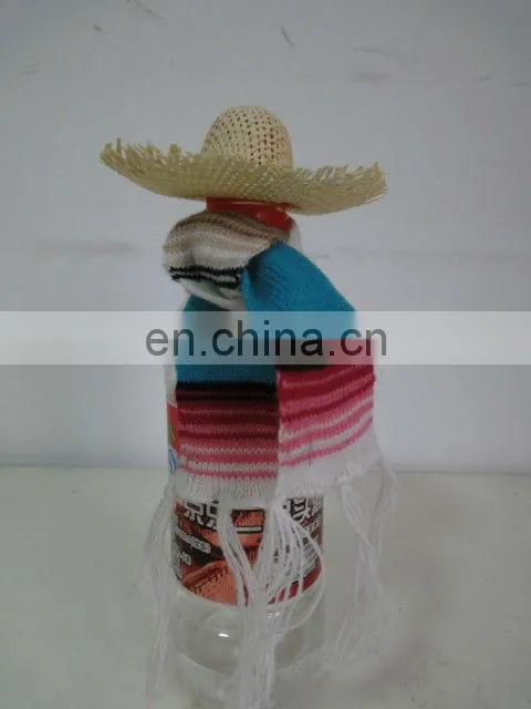 Tequila wine bottle hat JPH14, mini sombrero mexican hat for decoration of the bottle