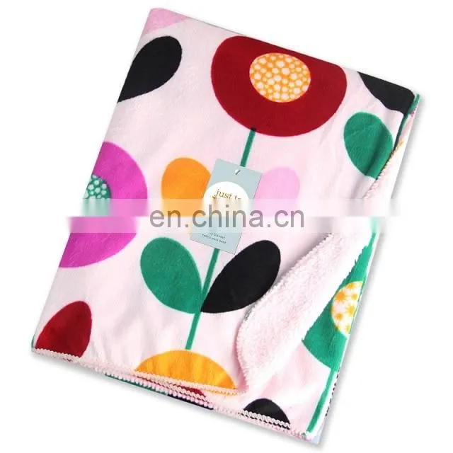 2017 Promotional Double-sided Soft Fluffy Fleece Blanket For Baby