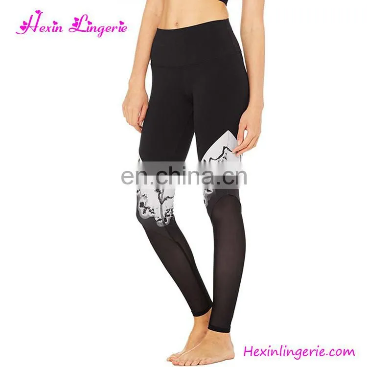 Custom Fashion Seamless Sports Printed Camouflage Yoga Pants Saxy Girl