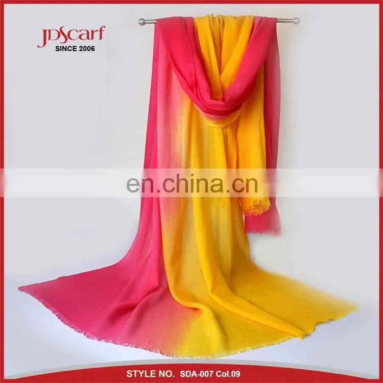 colourful thin fashion pashmina scarf gradient color acrylic scarf