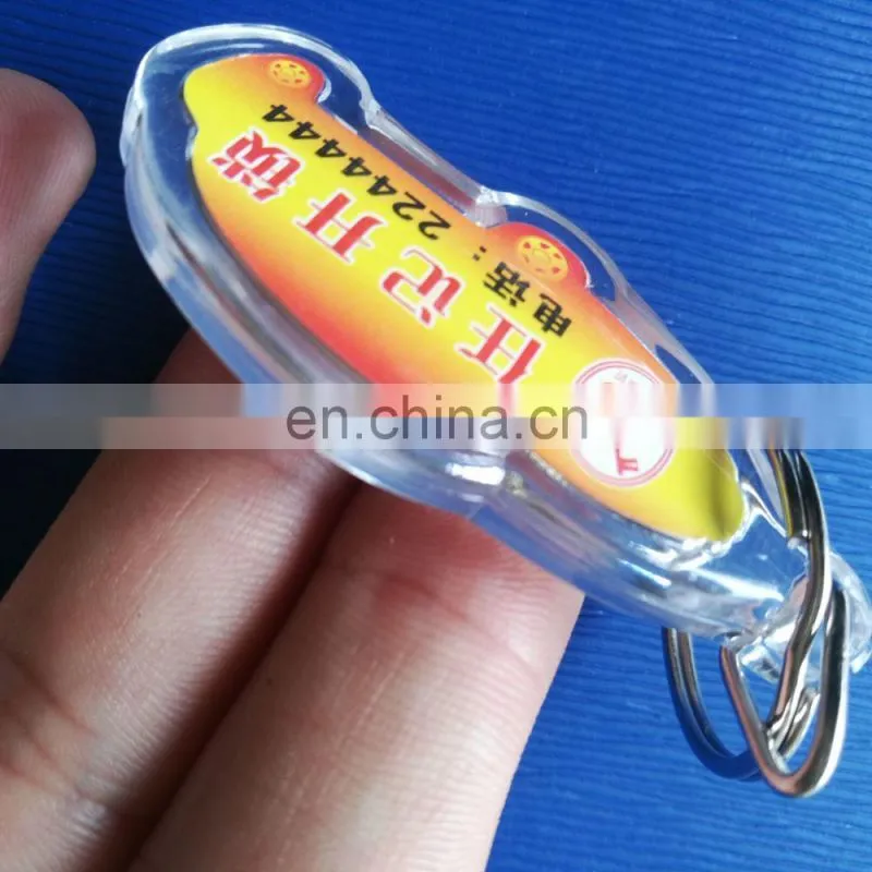 High Quality photo insert custom bear shape keychain acrylic