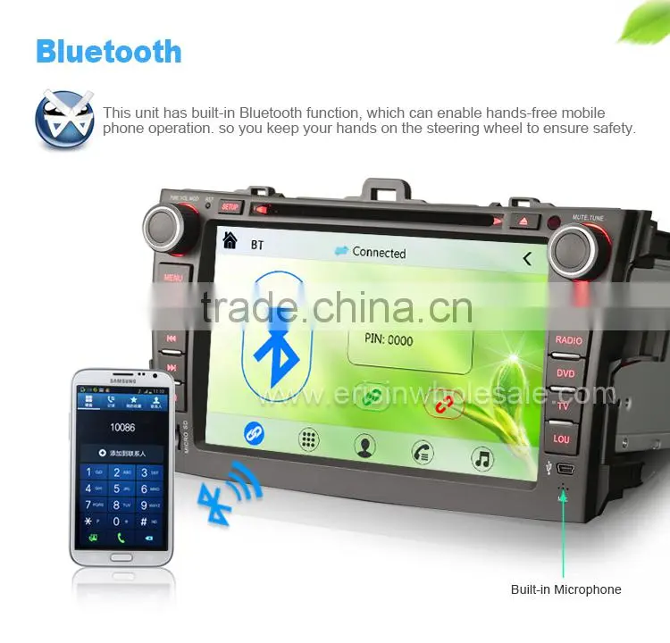 Erisin ES8288M The Newest 8 inch 2 Din Car DVD Player GPS Bluetooth for Toyota