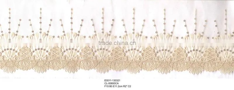Flower pattern embroidery lace trimming for women