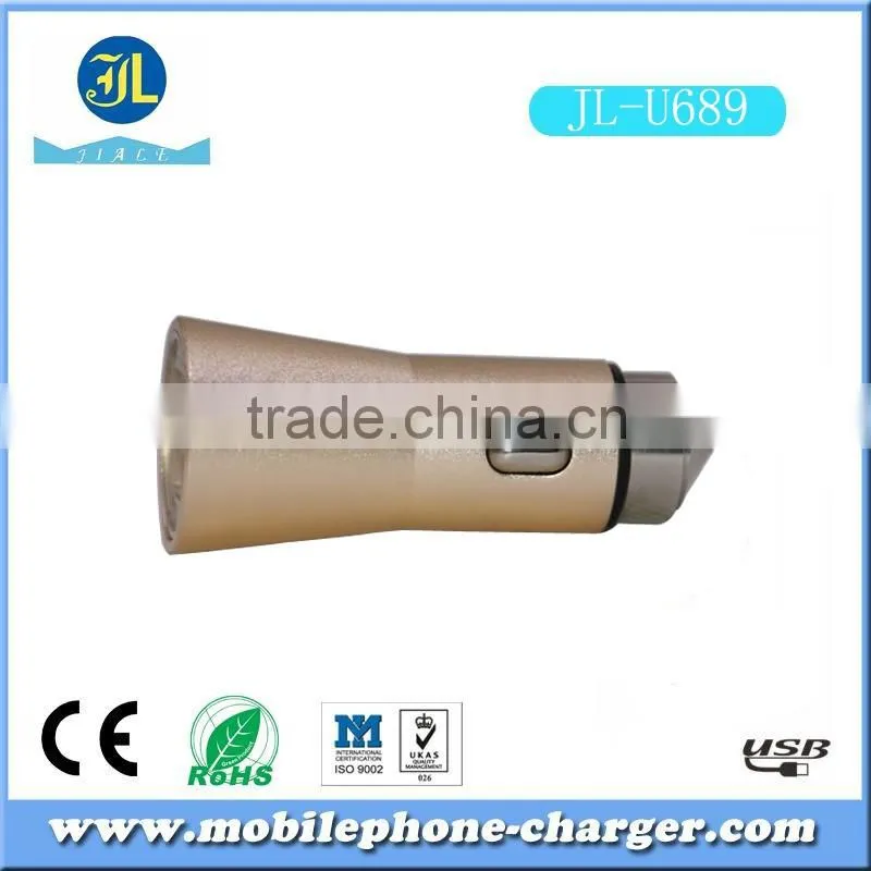 Hot Promotional Logo Custom USB car charger for smartphones,tablets