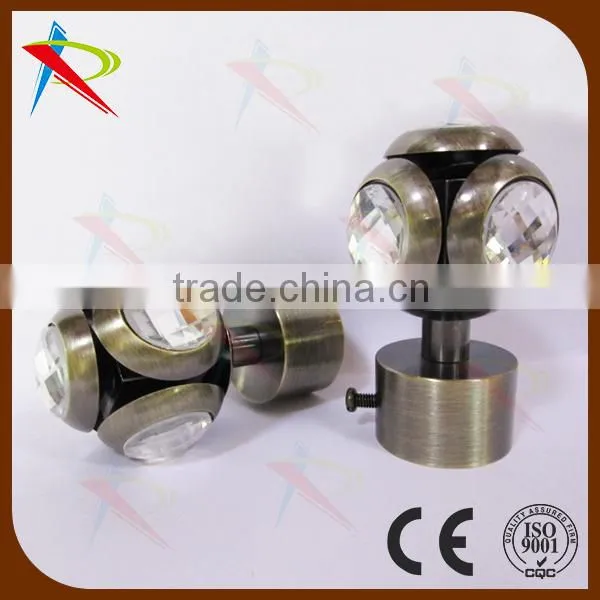 New design window curtain model finials with aluminum&crystal material