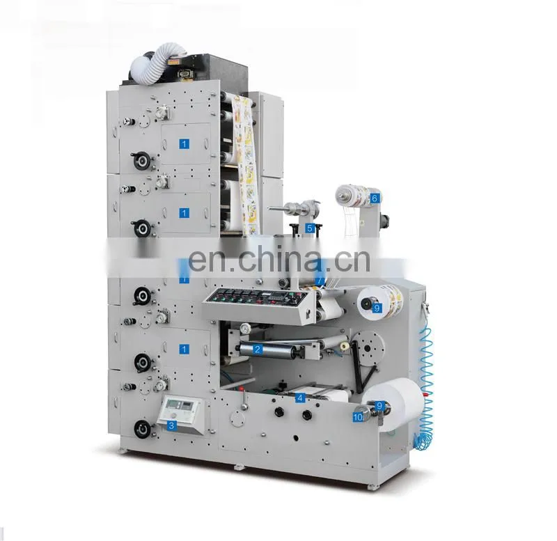 UTR320-5 5 Five Color Automatic LED UV Oven Autoadhesive Sticker Flexo Printing Machine, Self Adhesive Bear Wine Label Printer