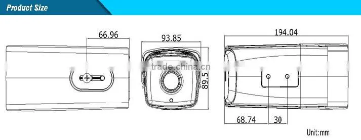 Sony IMX322 CMOS H.264 bOX Camera 2.0MP HD IP POE Bullet Camera Color IR Bullet Camera