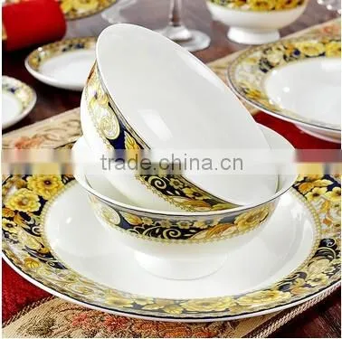 56 pcs Brilliant Fine Bone China Colorful Dinner Set