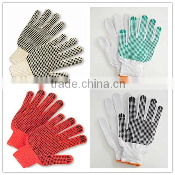cheap pvc dotted knit gardening work gloves work glove en388