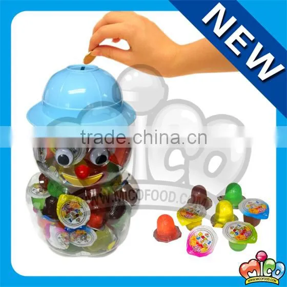 65pcs fruit jelly in snowman money saving jar