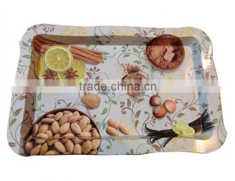 OEM custom design antique metal serving tin trays