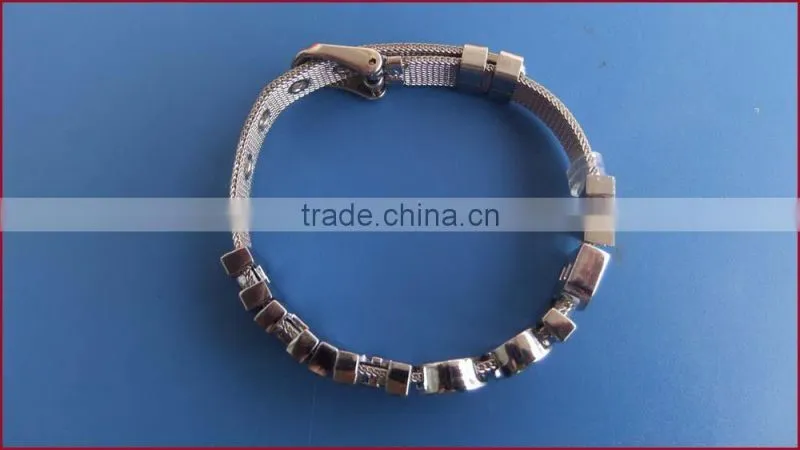 Letters can be Wear on Steel Mesh Belt 8MM & 10MM Wide Wristband Stainless Steel Bracelet