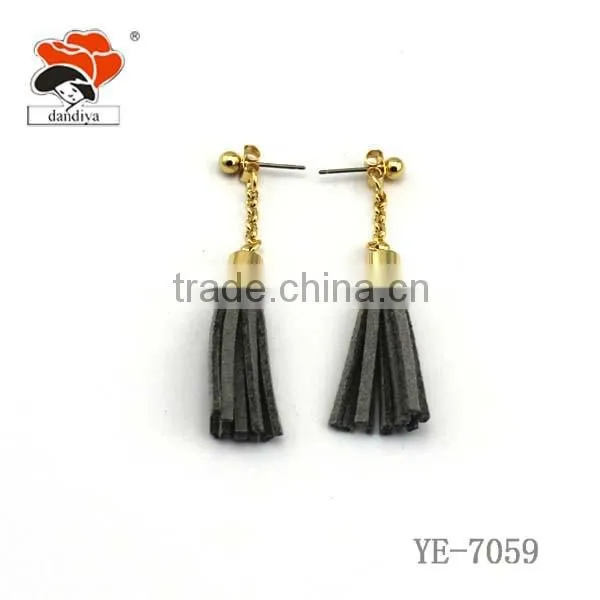 Cheap custom leather tassel jewelry 2016 newest design earring copper earrings