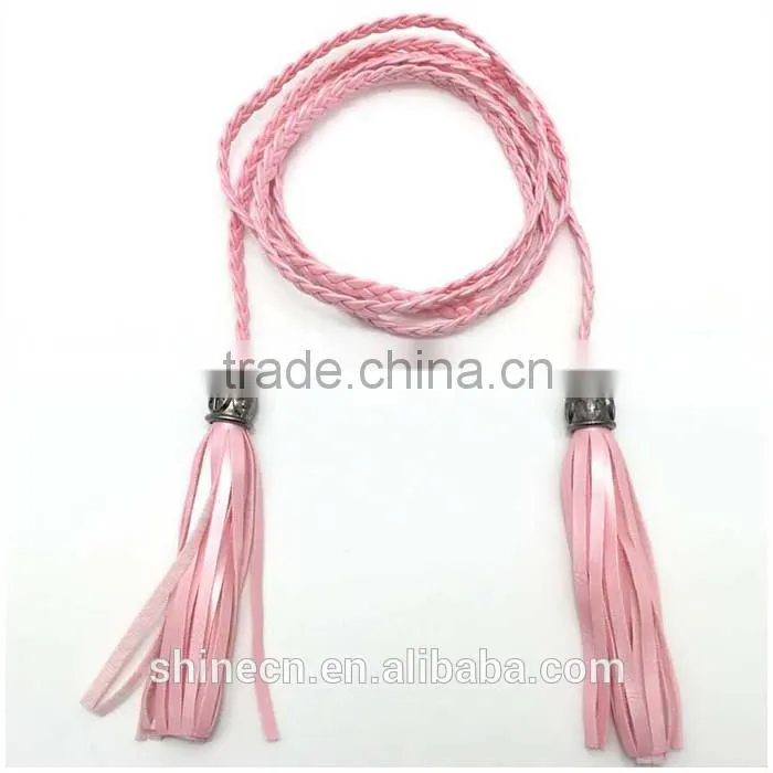 Women Hand-woven Chain Belt Korean Fashion Decorate Slim Leather Chain Belt