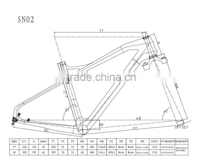 2016 26ER carbon fat bike frame SN02 rear 190mm fatbike frame Snow bike frame
