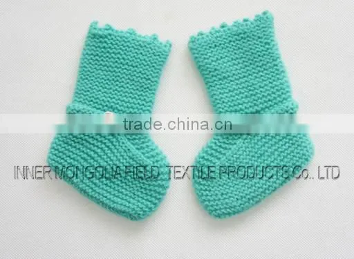100% Pure Cashmere Multi-color Hand Crochet Baby Socks Gift
