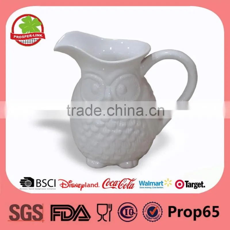 White ceramic water pitcher wholesale pitcher