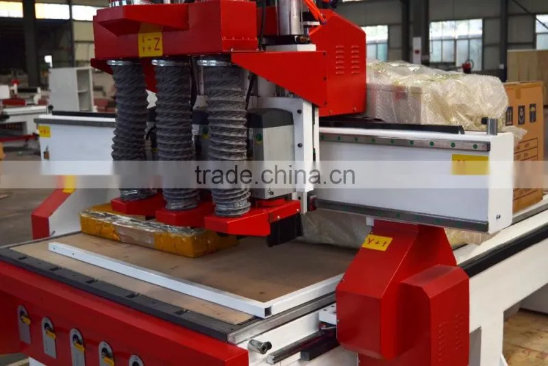 KC1325A-3S Woodworking machinery with 3 spindles Alphcam software CNC Wood Router for cabinet