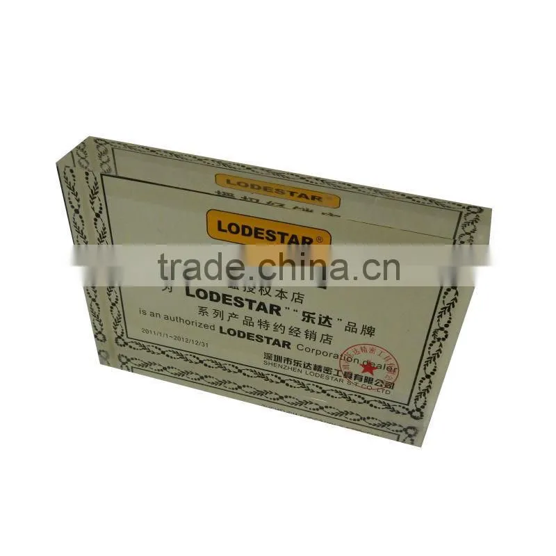 certificate display stand, acrylic block show to customer