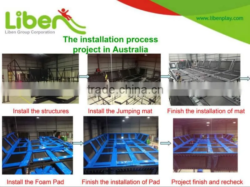 Colorful Small Open Indoor commercial trampoline park